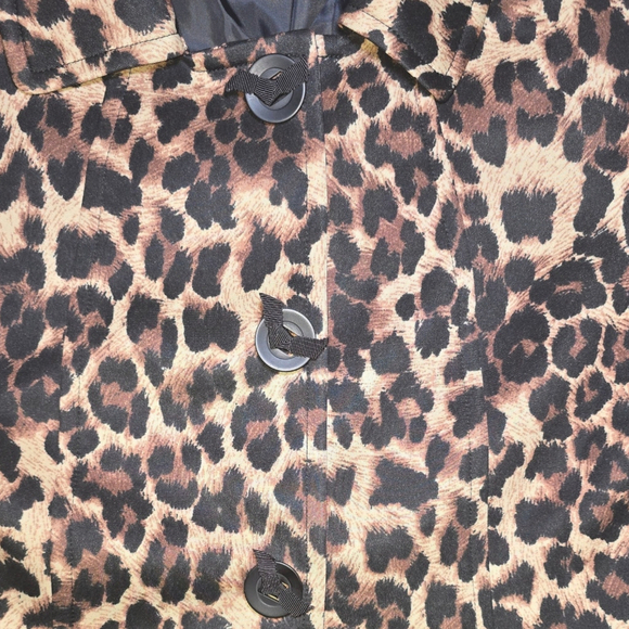 VTG Women's Tahari ASL Blazer, Size 18, Brown Leopard Print Snap Button - Picture 4 of 8